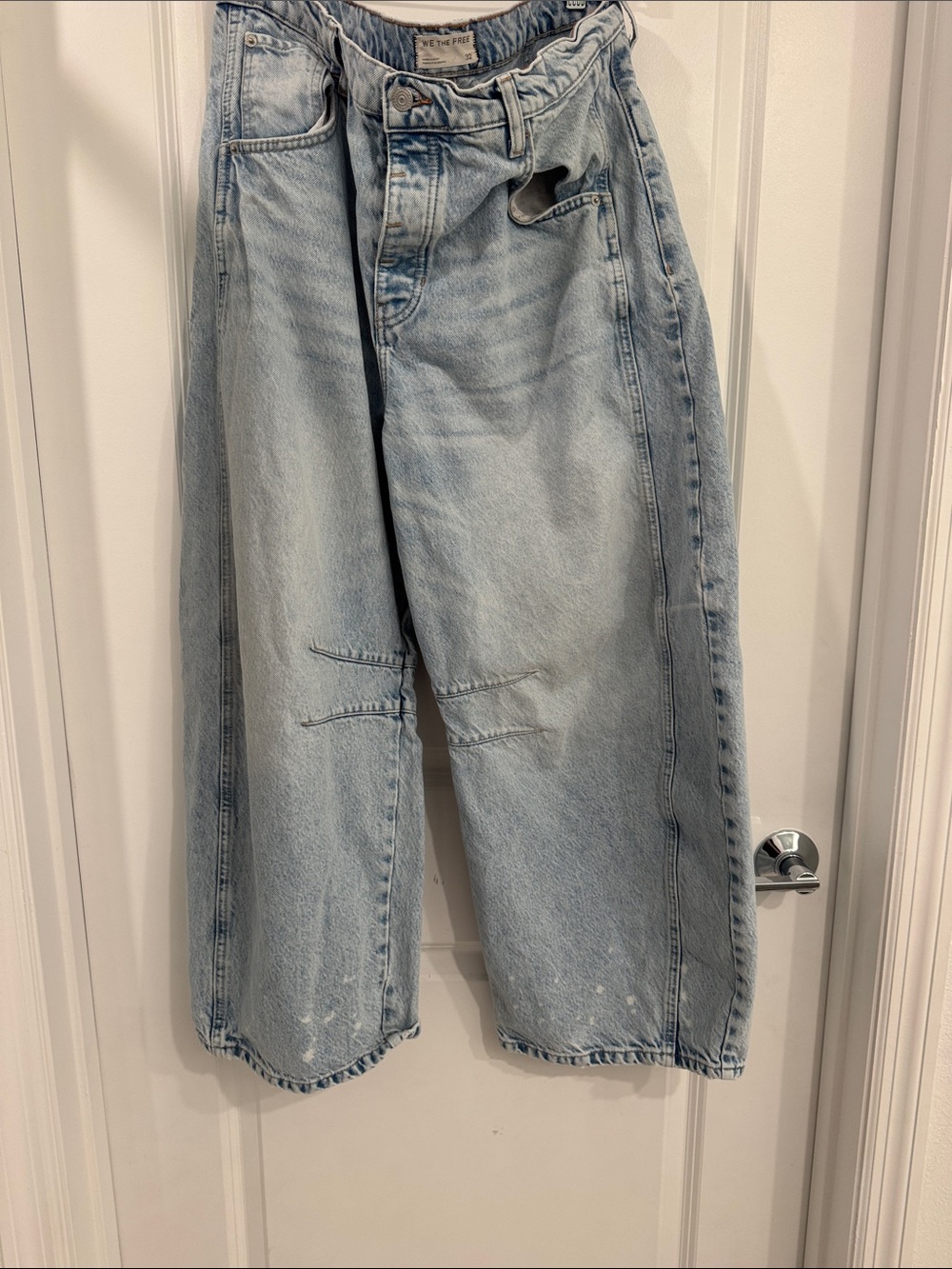 Free People Light Blue Wide-Leg Vintage Wash Jeans - Picture 3 of 4